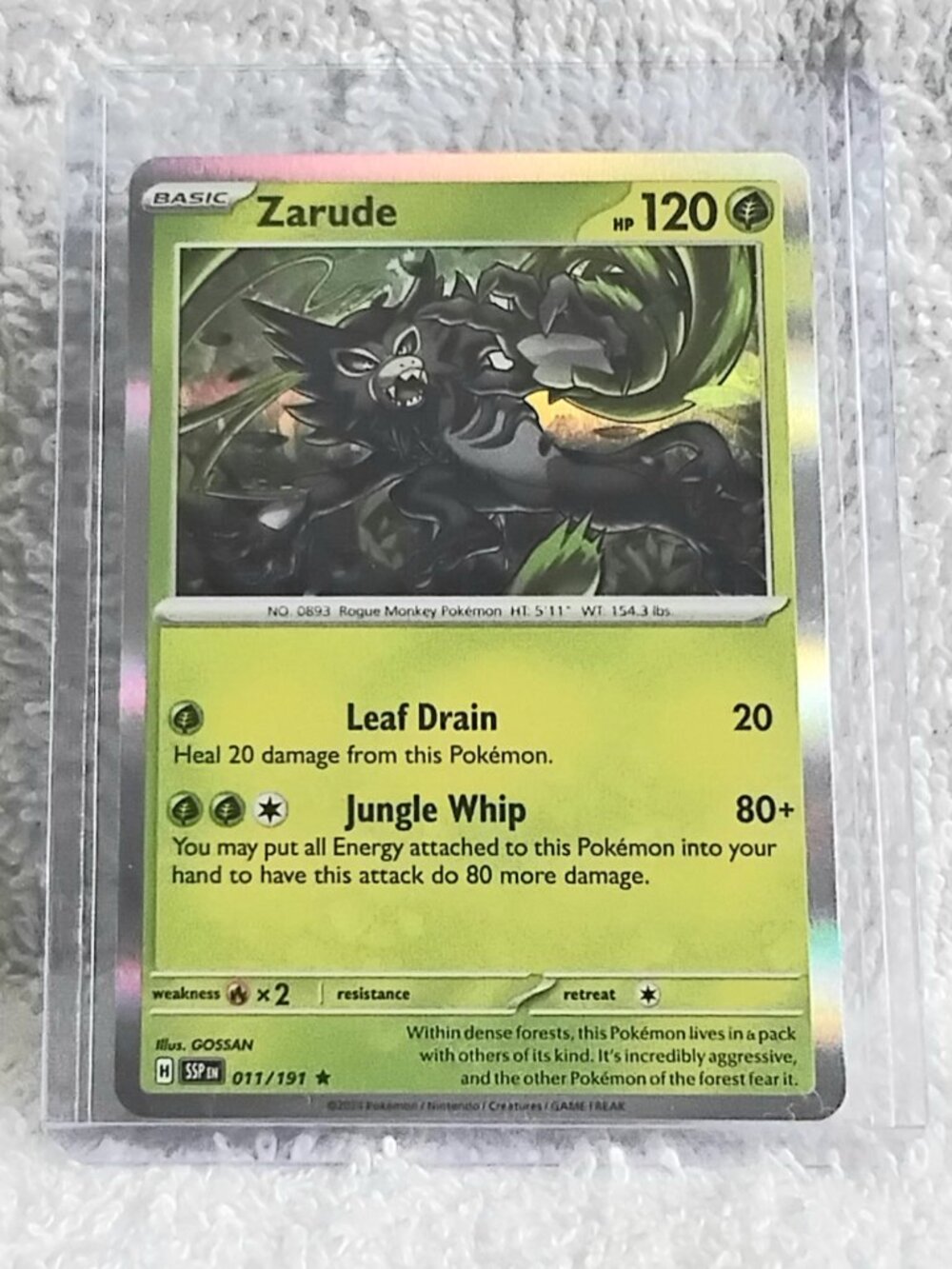 Mint 2024 Pokemon Zarude Rare ☆ Holo Card 011/191!!